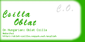 csilla oblat business card